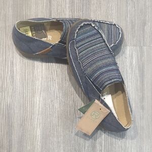 Roper Jackie Blue Stripe Slip on Driving Moc NEW!